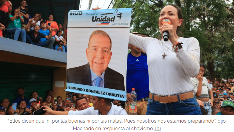 Venezuela: María Corina arranca campaña en apoyo a candidatura de Edmundo González