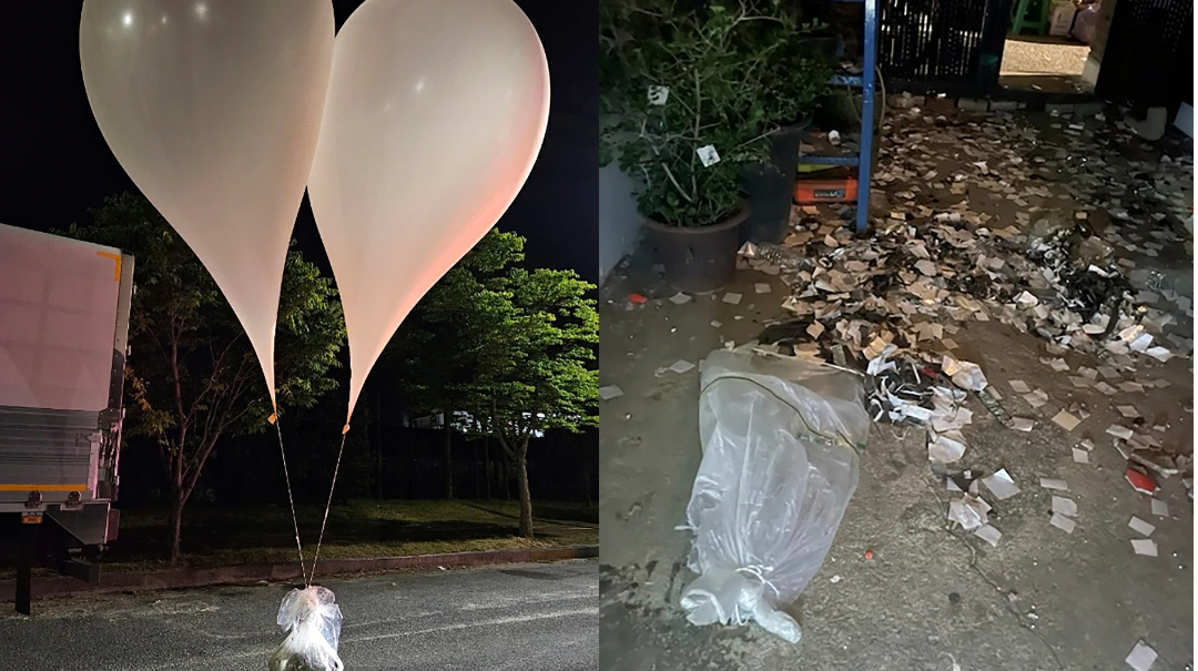 Corea del Norte lanza cientos de globos con basura a Corea del Sur