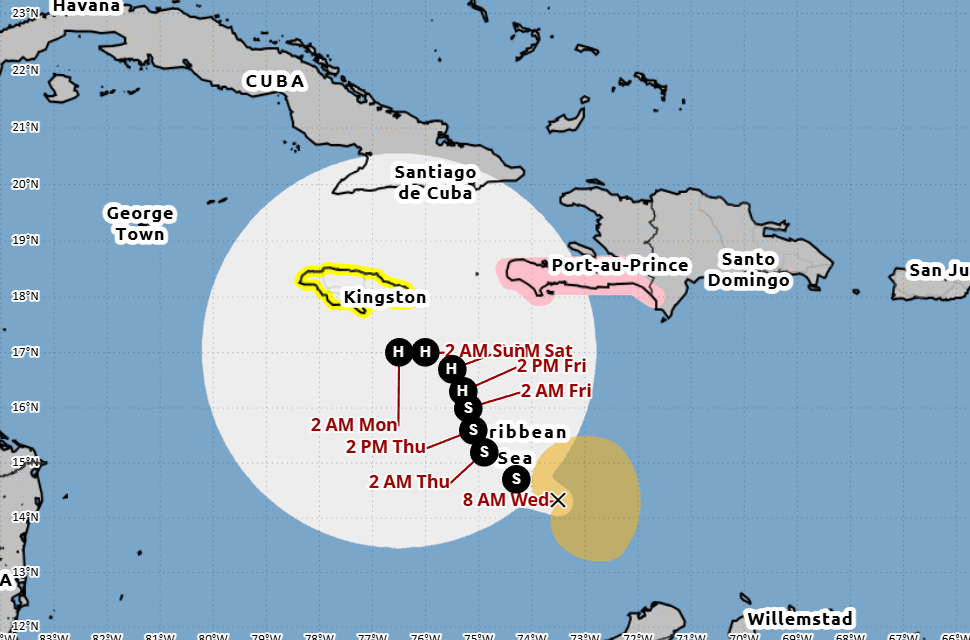Melissa mantendrá los nublados y las fuertes lluvias durante los próximoa días en todo el territorio nacional
