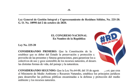RDPorLoAlto exige cumplimiento inmediato de la Ley 225-20 de Residuos Sólidos