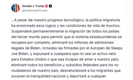 Trump dice que suspenderá toda la migración del «Tercer Mundo» tras la muerte de un soldado
