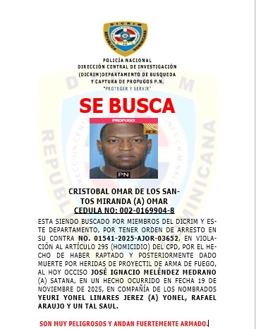 Policía Nacional identifica a responsables del rapto y homicidio en San Cristóbal de ciudadano José Ignacio Meléndez (a) Satana y activa búsqueda de cuatro implicados armados