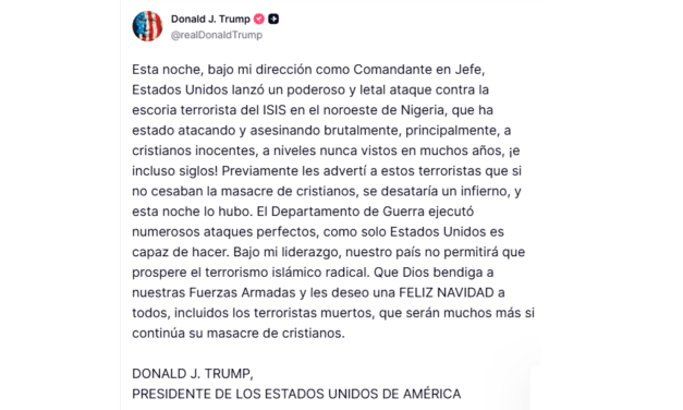 Trump lanza un «poderoso y letal ataque contra la escoria terrorista del ISIS» en Nigeria