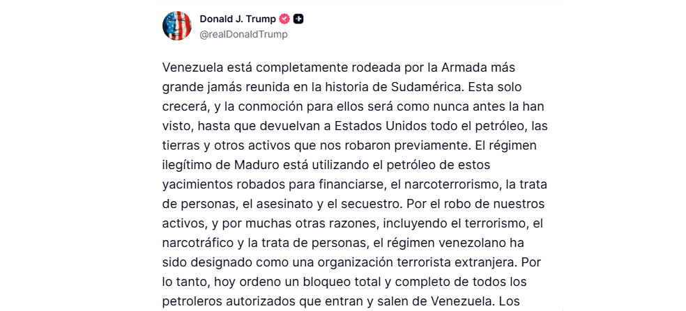 Nicolás Maduro toma una decisión ‘urgente’ tras conocer que Venezuela “está rodeada” por EE. UU.