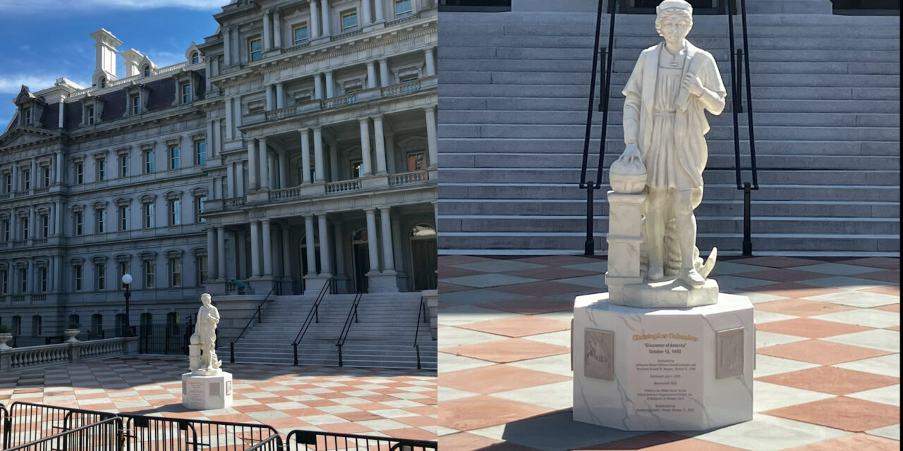 EE.UU: La Casa Blanca instala una estatua de Colón hecha con los restos de la que fue derribada.