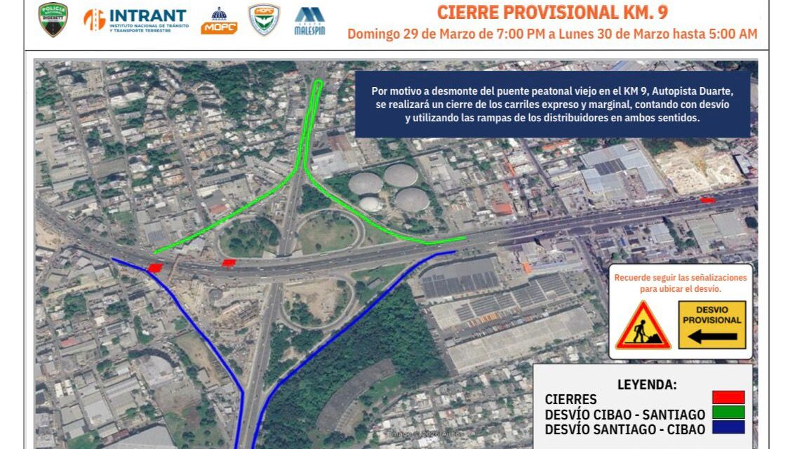 Anuncian desvío por retiro del viejo puente peatonal en el Kilómetro 9