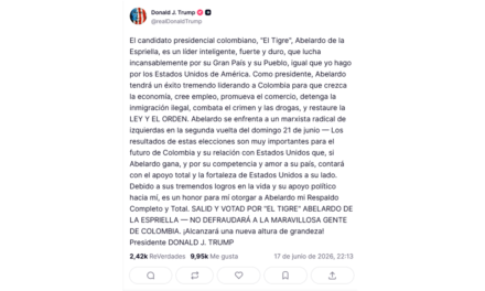 Trump vuelve a respaldar a Abelardo de la Espriella y llama “marxista” a Iván Cepeda