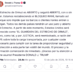 Trump: EE. UU. será reembolsado en un 20% por la carga enviada a través de Ormuz