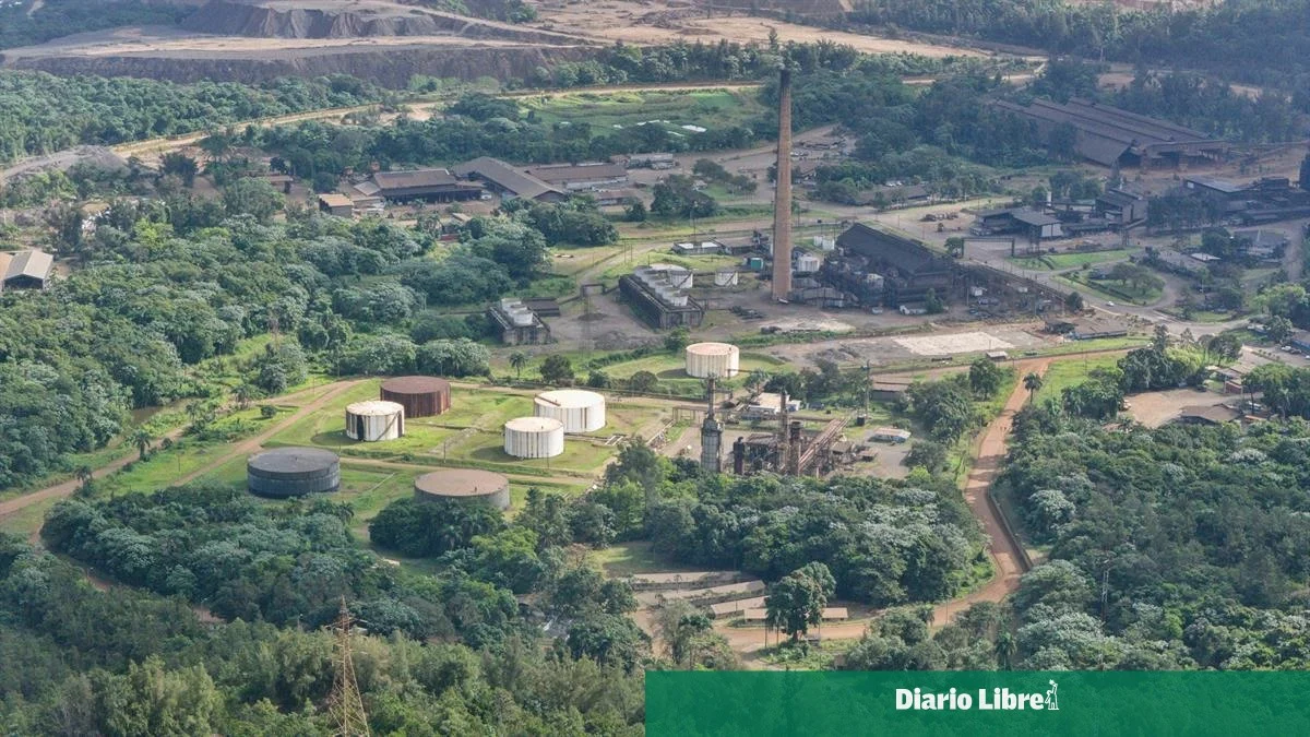 Vista aérea de las instalaciones mineras de Falconbridge Dominicana en Monseñor Nouel